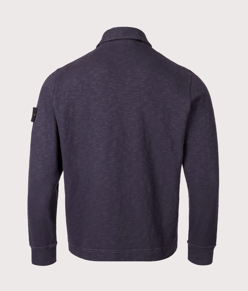 Stone Island Mens Brushed Cotton Collared Sweatshirt